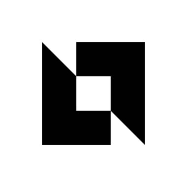 O harfi logosu. Simge tasarımı. Şablon elementleri Geometrik soyut logolar