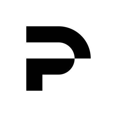 P harfi logosu. Simge tasarımı. Şablon elementleri Geometrik soyut logolar