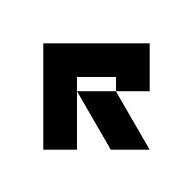 R harfi logosu. Simge tasarımı. Şablon elementleri Geometrik soyut logolar