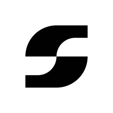 S harfi logosu. Simge tasarımı. Şablon elementleri Geometrik soyut logolar