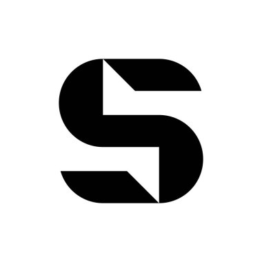 S harfi logosu. Simge tasarımı. Şablon elementleri Geometrik soyut logolar