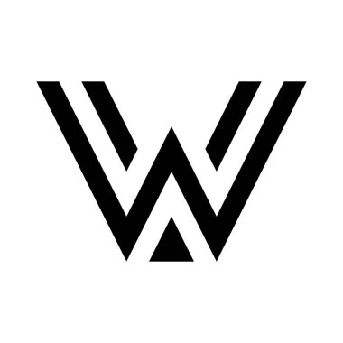 W harfi logosu. Simge tasarımı. Şablon elementleri Geometrik soyut logolar