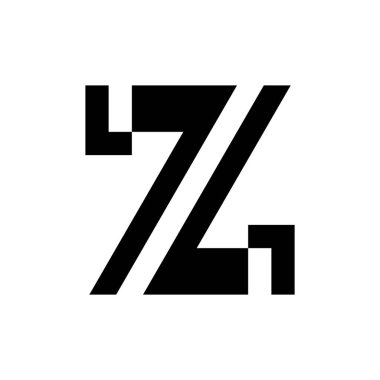 Z harfi logosu. Simge tasarımı. Şablon elementleri Geometrik soyut logolar