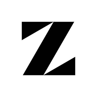 Z harfi logosu. Simge tasarımı. Şablon elementleri Geometrik soyut logolar