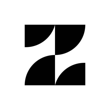 Z harfi logosu. Simge tasarımı. Şablon elementleri Geometrik soyut logolar