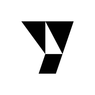 Y harfi logosu. Simge tasarımı. Şablon elementleri Geometrik soyut logolar