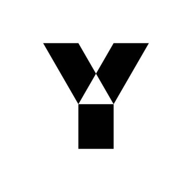 Y harfi logosu. Simge tasarımı. Şablon elementleri Geometrik soyut logolar