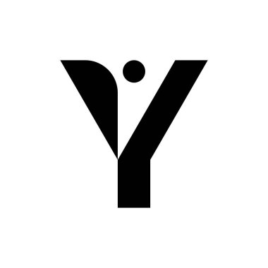 Y harfi logosu. Simge tasarımı. Şablon elementleri Geometrik soyut logolar