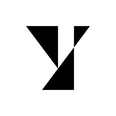 Y harfi logosu. Simge tasarımı. Şablon elementleri Geometrik soyut logolar