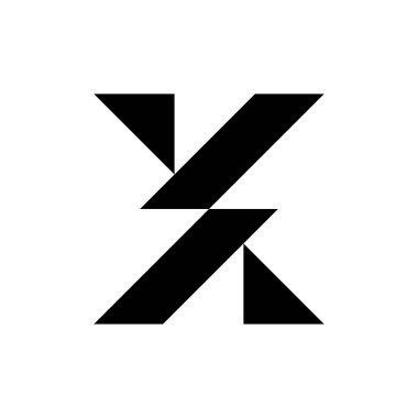 X harfi logosu. Simge tasarımı. Şablon elementleri Geometrik soyut logolar