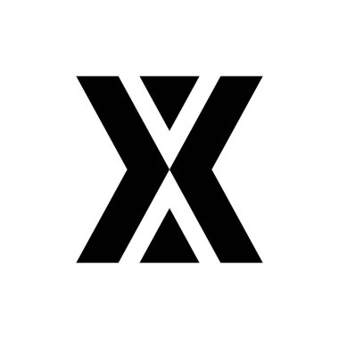 X harfi logosu. Simge tasarımı. Şablon elementleri Geometrik soyut logolar