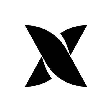 X harfi logosu. Simge tasarımı. Şablon elementleri Geometrik soyut logolar