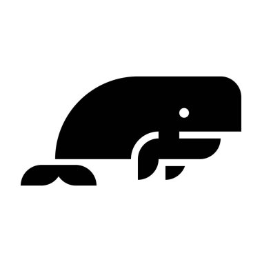 Sperm Balinası logosu. Simge tasarımı. Şablon ögeleri