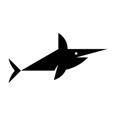 Kılıçbalığı logosu. Simge tasarımı. Şablon ögeleri