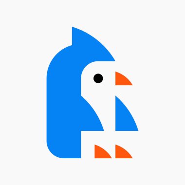 Penguen logosu. Simge tasarımı. Şablon öğeleri