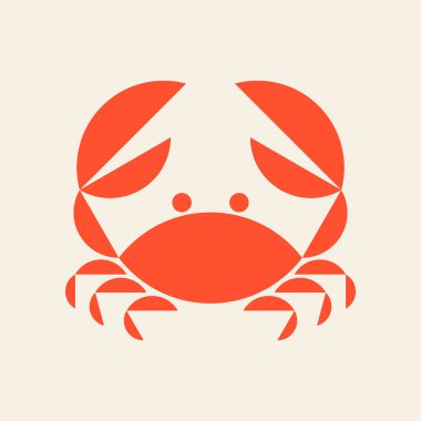 Yengeç logosu. Simge tasarımı. Şablon ögeleri