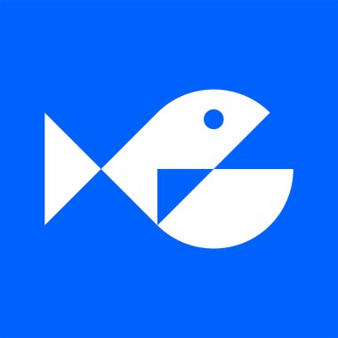 Balık logosu. Simge tasarımı. Şablon ögeleri