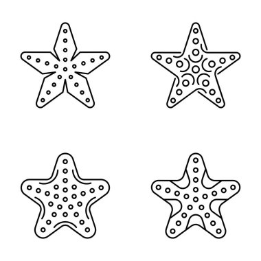Denizyıldızı logosu seti. Simge tasarımı. Şablon ögeleri