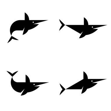 Kılıçbalığı logosu. Simge tasarımı. Şablon ögeleri