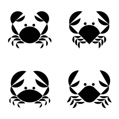Yengeç logosu seti. Simge tasarımı. Şablon ögeleri