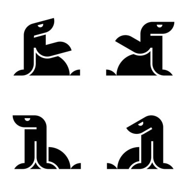 Deniz Aslanı logosu. Simge tasarımı. Şablon ögeleri