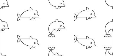 Dolphin 'de kusursuz desen var. beyaz arkaplanda izole