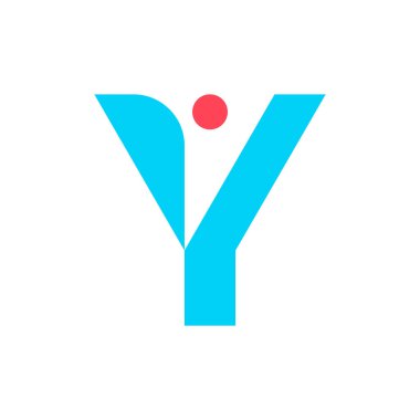 Y harfi logosu. Simge tasarımı. Şablon elementleri Geometrik soyut logolar