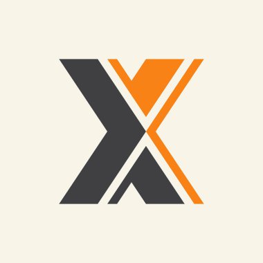 X harfi logosu. Simge tasarımı. Şablon elementleri Geometrik soyut logolar