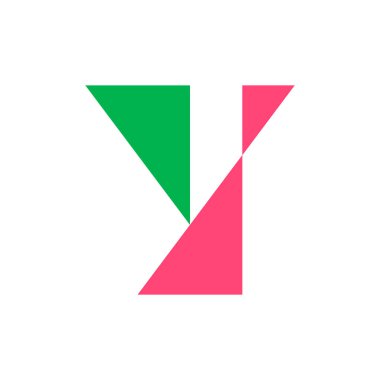 Y harfi logosu. Simge tasarımı. Şablon elementleri Geometrik soyut logolar