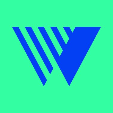 W harfi logosu. Simge tasarımı. Şablon elementleri Geometrik soyut logolar