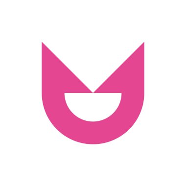 U harfi logosu. Simge tasarımı. Şablon elementleri Geometrik soyut logolar