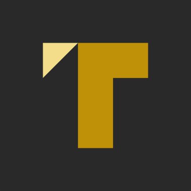 T harfi logosu. Simge tasarımı. Şablon elementleri Geometrik soyut logolar