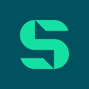 S harfi logosu. Simge tasarımı. Şablon elementleri Geometrik soyut logolar