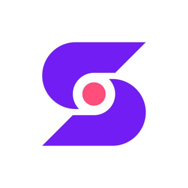 S harfi logosu. Simge tasarımı. Şablon elementleri Geometrik soyut logolar