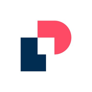 P harfi logosu. Simge tasarımı. Şablon elementleri Geometrik soyut logolar