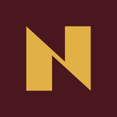 N harfi logosu. Simge tasarımı. Şablon elementleri Geometrik soyut logolar