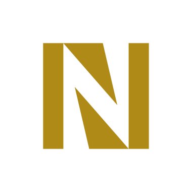 N harfi logosu. Simge tasarımı. Şablon elementleri Geometrik soyut logolar