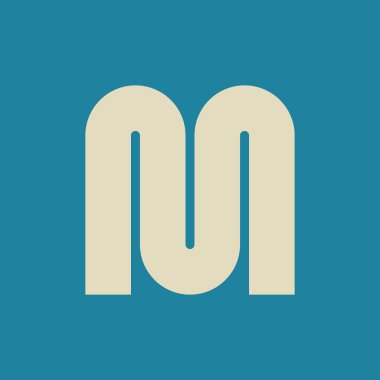 M harfi logosu. Simge tasarımı. Şablon elementleri Geometrik soyut logolar