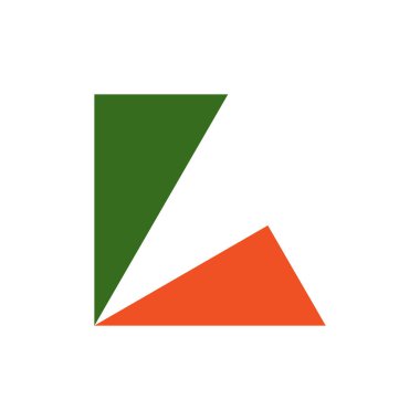 L harfi logosu. Simge tasarımı. Şablon elementleri Geometrik soyut logolar
