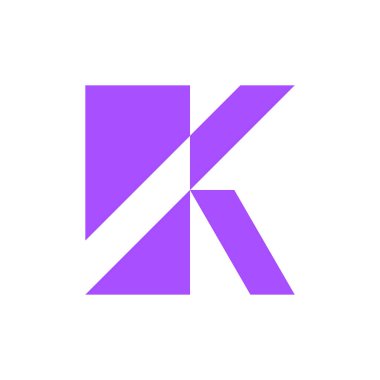 K harfi logosu. Simge tasarımı. Şablon elementleri Geometrik soyut logolar