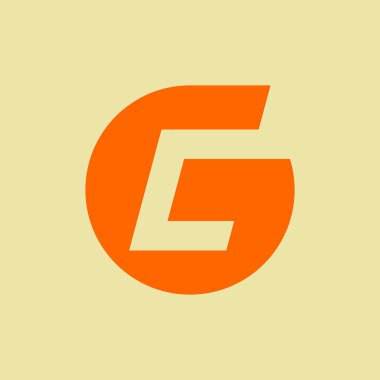 G harfi logosu. Simge tasarımı. Şablon elementleri Geometrik soyut logolar