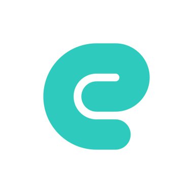 E harfi logosu. Simge tasarımı. Şablon elementleri Geometrik soyut logolar