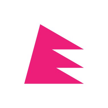 E harfi logosu. Simge tasarımı. Şablon elementleri Geometrik soyut logolar