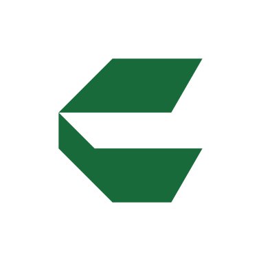 C harfi logosu. Simge tasarımı. Şablon elementleri Geometrik soyut logolar