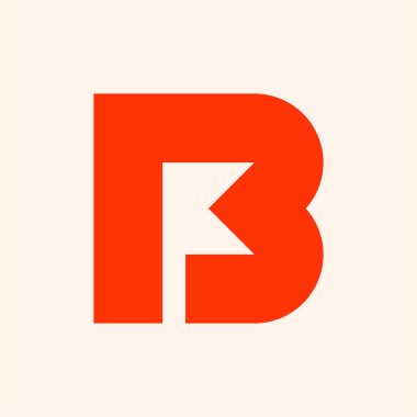 B harfi logosu. Simge tasarımı. Şablon elementleri Geometrik soyut logolar