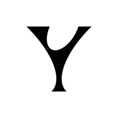 Y harfi logosu. Simge tasarımı. Şablon elementleri Geometrik soyut logolar