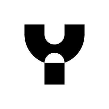Y harfi logosu. Simge tasarımı. Şablon elementleri Geometrik soyut logolar