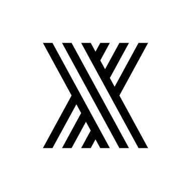 X harfi logosu. Simge tasarımı. Şablon elementleri Geometrik soyut logolar