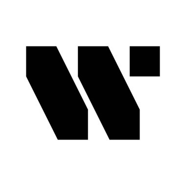 W harfi logosu. Simge tasarımı. Şablon elementleri Geometrik soyut logolar