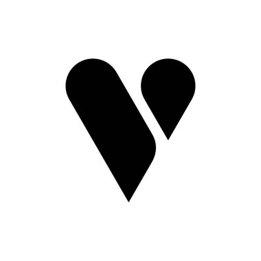 V harfi logosu. Simge tasarımı. Şablon elementleri Geometrik soyut logolar